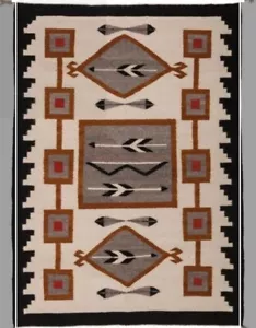 4x6 Ft Handwoven Wool Navajo Rug Southwestern Rug Native American Trible Rug - Picture 1 of 1