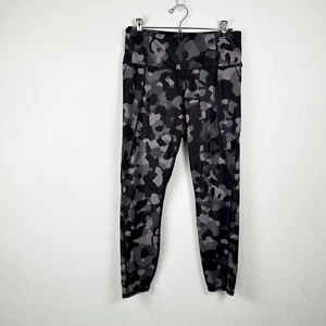 Athleta Lightening Camo 7/8 Tight Leggings Size M Black Gray Camouflage Athletic - Picture 1 of 13