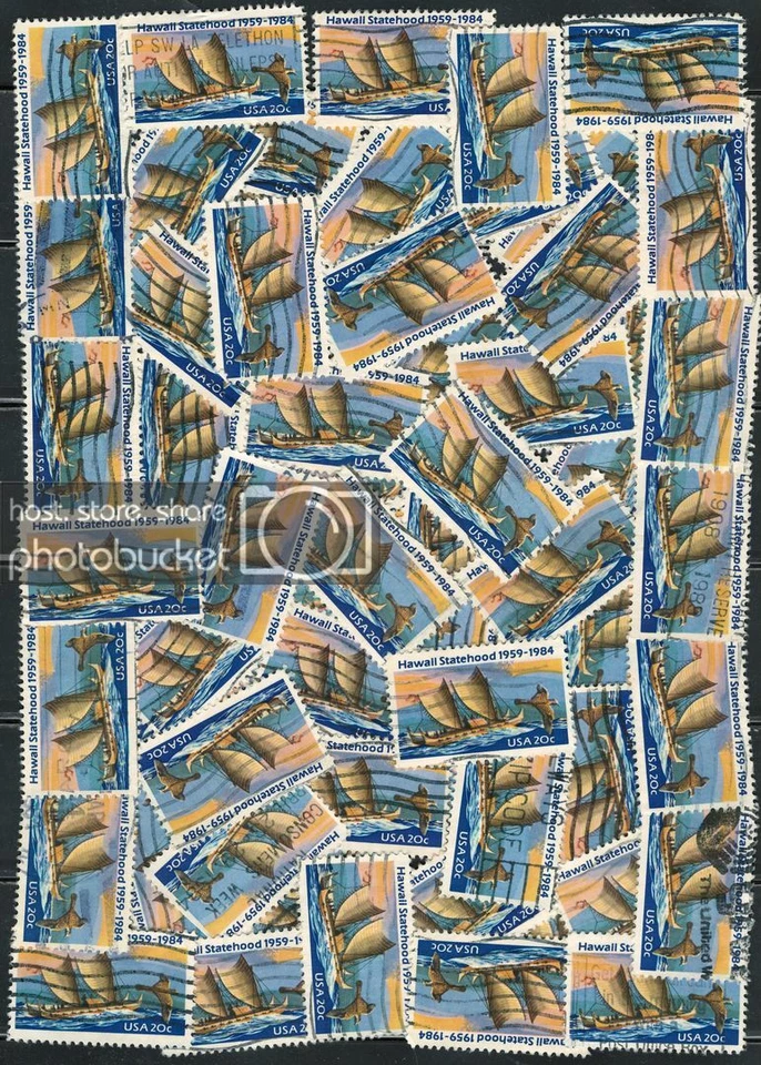 US X 50, 25th Anniv of Hawaii Statehood Stamps SCOTT# 2080 (used) - Image 1 of 1