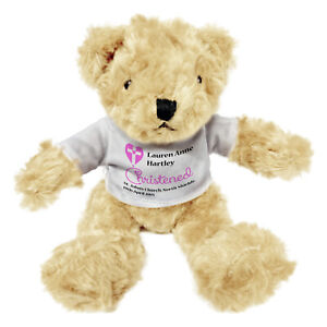 15cm Personalised Christened Teddy (Henry) Bear - Pink