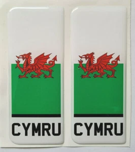 Wales Flagge CYMRU schwarz Text weiß Aufkleber Gel gewölbt Nummernschild Aufkleber - Bild 1 von 1