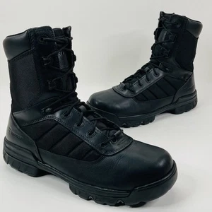 Botas tácticas de cuero negras con cremallera lateral militar Bates para hombre 8" E02261 talla 13 EE. UU. - Imagen 1 de 17