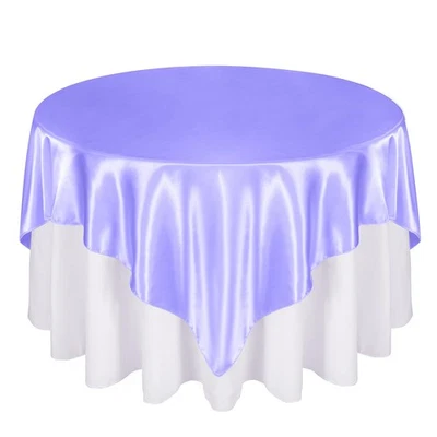 72 Inch Satin Square Tablecloth Overlay, 6 Pcs Lavender Square Tablecloth Cov... - Image 1 of 4