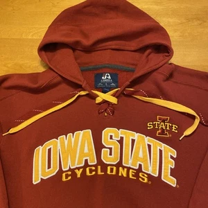 Iowa State Cyclones Red Lacer Hockey Sweatshirt Hoodie Size Large J-America - Picture 1 of 11