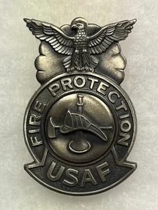 USAF Air Force Fire Protection Badge Vintage Military Issued ￼ - Picture 1 of 3