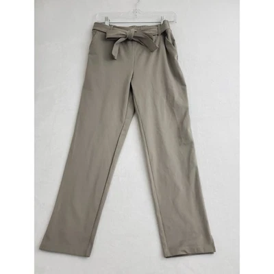 Pantalones Nicole Miller para mujer talla 6 verde gris pantalón elástico atado cintura Foto 1 de 4