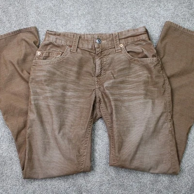True Religion Bobby Jeans Mens 34x34 Brown Corduroy Flap Pocket Relaxed Fit - Image 1 of 4