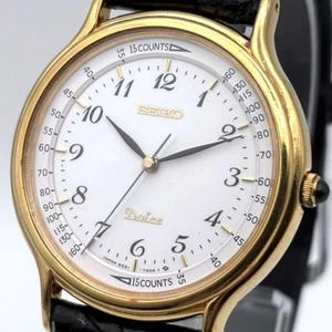 Reloj Hombre SEIKO Dolce 5S21-7A00 Vintage Cuarzo con Barrido Segunda Mano Japón - Imagen 1 de 11