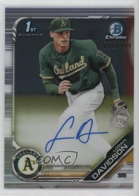 2019 Bowman Draft Chrome Pick Refractor /499 Logan Davidson #CDA-LD Auto - Image 1 of 2