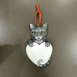 Tabby graue Katze personalisiert Weihnachtsschmuck - Bild 1 von 3