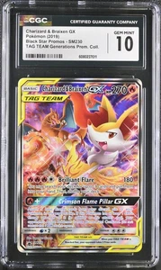 (PSA) CGC 10 Charizard & Braixen Tag Team Promo Pokemon Karte #SM230 Gem Mint - Bild 1 von 3