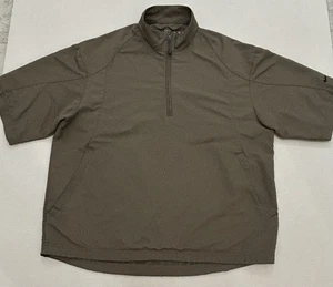 Nike Golf Mens Medium Brown Half Zip Short Sleeve Pullover Wind Jacket 219753 - Picture 1 of 19