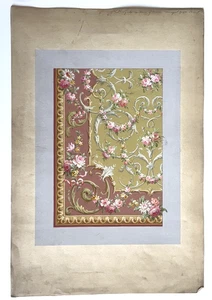 Karton/Projekt Gobelin, Aubusson Teppich Louis XVI Stil / Libert-Dessins 1900 - Bild 1 von 9
