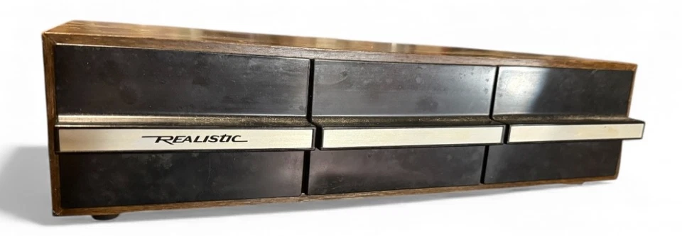 Vintage Realistic 36 Cassette Tape Storage Box Faux Wood 3 Drawers Stackable - Image 1 of 3