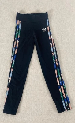 Adidas Leggings Girls Small Black Her Studio London Floral High Waist Stretch - Image 1 of 4