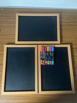 The Range Wooden Frame Blackboard Reusable Chalkboard Sign Window Markers 9 Pack - Image 1 of 4