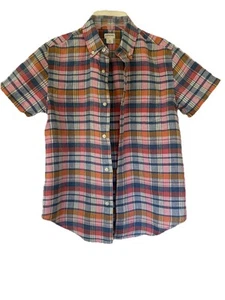 Jcrew Crewcuts kariertes Hemd Gr. Jungen 12 Leinenmischung Kurzarm Button Down Hemd - Bild 1 von 16