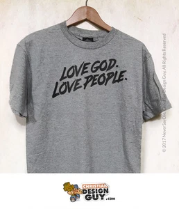 Christian T-Shirt Gift Tee Mens Love God Love People Greatest Commandment Bible - Picture 1 of 1