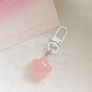 Jelly Pentagram Resin Keychain Stars Pendant Keyring for Girls Backpack Charm - Picture 1 of 11