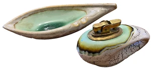 Vintage Japanese Ceramic Table Lighter & Matching Ashtray - Unique Retro Delight - Picture 1 of 4