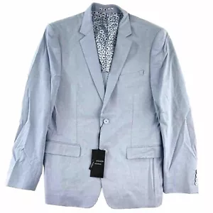 Tarocash Lagoon Cotton Stretch Blazer Single-Breasted Notch Lapel Sky Blue Sz M - Picture 1 of 9