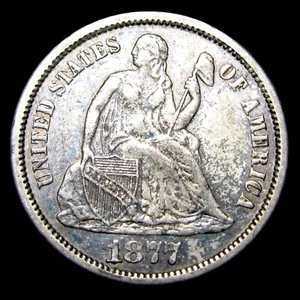 1877-CC Seated Liberty Dime Silver ---- Nice Details Coin ---- #907S - Picture 1 of 4