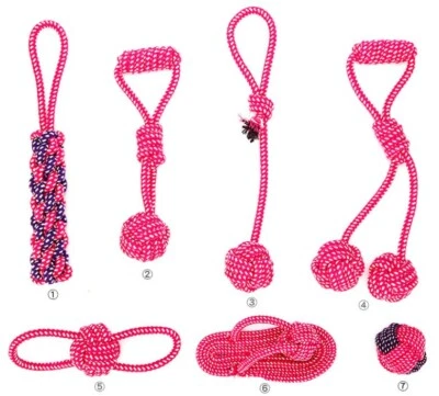 7pcs Braided Cotton Rope Interactive Dog Toy Durable Pet Puppy Tug Play Chew Toy - Image 1 of 4