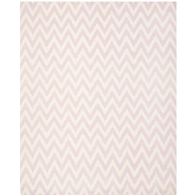 SAFAVIEH Dhurries DHU557P Handwoven Pink / Ivory Rug - Image 1 of 4