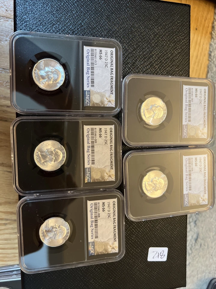 1947 D 25c Washington Silver Quarter Dollar NGC MS66 Original Bag Fragment - Image 1 of 1