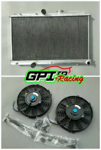 For Toyota Corolla AE101 4A-FE 7A-FE 92-97 93 Aluminum radiator +Fan MT - Foto 1 di 6
