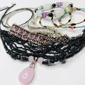 Y2K Girl Beaded Jewelry Bundle (12) Items Total Handmade 2000s Style Beading - Picture 1 of 6