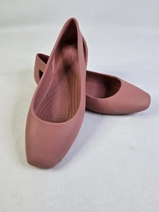 CROCS Womens Sloane Ballet Flat Size 9 Blossom Pink Mauve Rubber Slip On Shoe - Picture 1 of 11