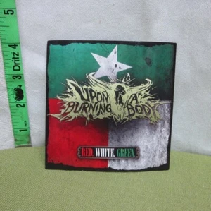UPON A BURNING BODY pegatina cuadrada roja blanca verde hardcore Texas 2012 - Imagen 1 de 2