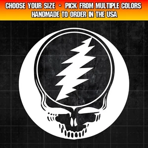 Grateful Dead Skull Decal for Cars, Trucks, Laptops, Classic Rock Decal Sticker - Picture 1 of 1