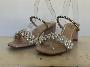 JEWEL BADGLEY MISCHKA Orsen sandalo oro rosa tacco donna misura 7,5 - Foto 1 di 9