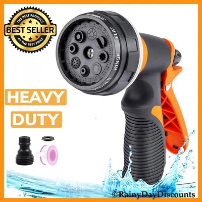 Garden Hose Nozzle Water Hose Spray Nozzle With 8 Adjustable Watering Patterns - Image 1 of 4
