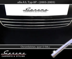 Para Audi A3 8P 2003-05-3M Cromo Molduras Decorativas Rejilla Inferior Centro - Bild 1 von 3