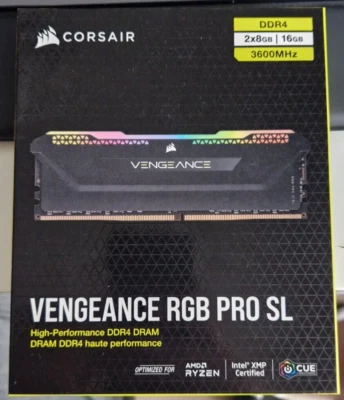 CORSAIR VENGEANCE RGB PRO SL 16GB (2x8GB) DDR4 DRAM 3600MHz (CMH16GX4M2D3600C18) - Image 1 of 2