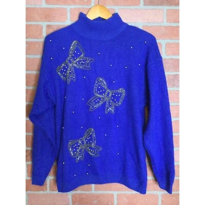 Vintage Dana Scott Womens Sweater Beaded Silk Blend Size M Coquette Girlhood Foto 1 de 4