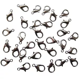 50 Karabinerhaken Verschluss 14mm silberfarben Schmuckzubehör Verschlüsse - Bild 1 von 4