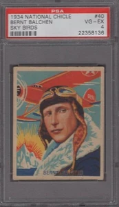 1934 National Chicle Sky Birds #40 Bernt Balchen Graded PSA 4 - Bild 1 von 2