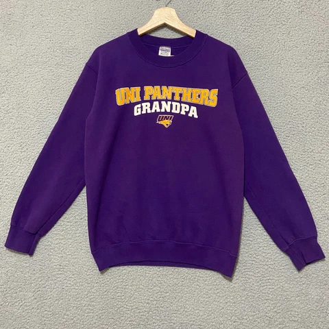 Northern Iowa Panthers Grandpa Crewneck Sweatshirt Men's Small Purple NCAA Cover