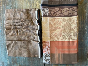 St Roch Tablecloth 71 x 71" Fall Colors Jacquard Fabric 8 Matching 20x20" Napkin - Picture 1 of 6