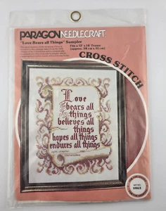 Paragon Needlecraft Kreuzstich Love Bears All Things Sampler 12 x 16 versiegelt - Bild 1 von 2