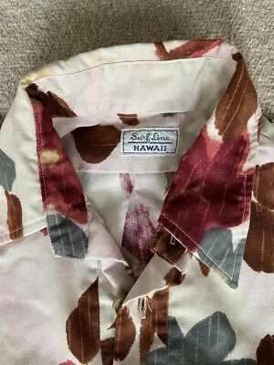 Camisa Hawaiana Vintage Surfline Hawaii Pop Over Medio Botón Foto 1 de 4