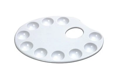 Oval Artist Paint Palette Mixing Plate 10 Well Plastic Painting Art Craft Pallet - Image 1 of 3