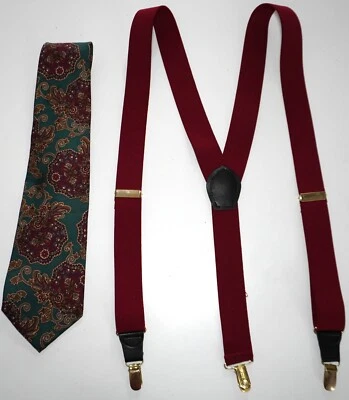 LOTE DE TIRANTES Y CORBATAS DE SEDA GRANATE PARA HOMBRE Foto 1 de 4