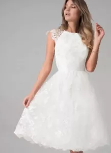 Chi Chi London Premium Lace Midi Dress - White Size US 10 UK 14 - Picture 1 of 8