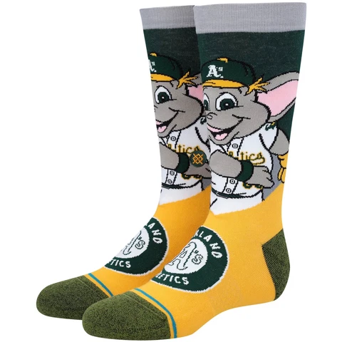 NWT Youth Stance Kids Casual Oakland A's Athletics Woven Mascot Crew Socks D18 Cover