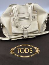 Tods Off White Cream Leather Tote Bag Great Condition With Bag High End Rare